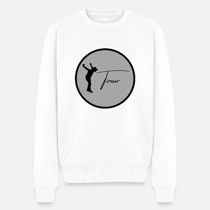Boule Logo Silhouette Tireur - Pull Premium bio Homme - blanc