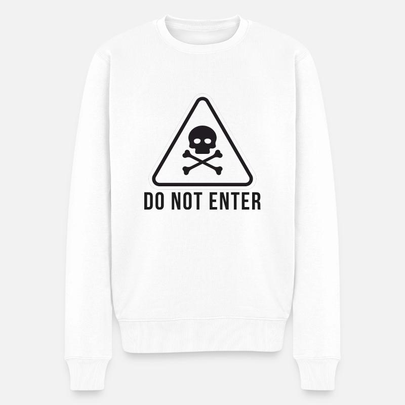 Achtung - Männer Premium Bio Pullover - Weiß