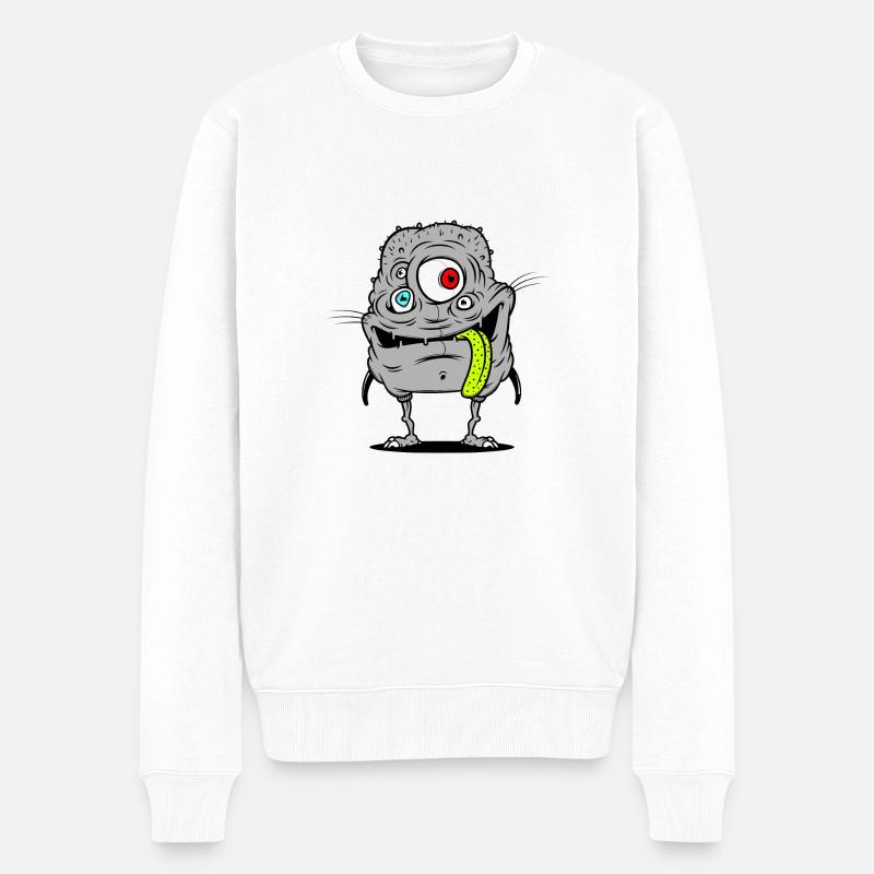 freaky troll - Männer Premium Bio Pullover - Weiß