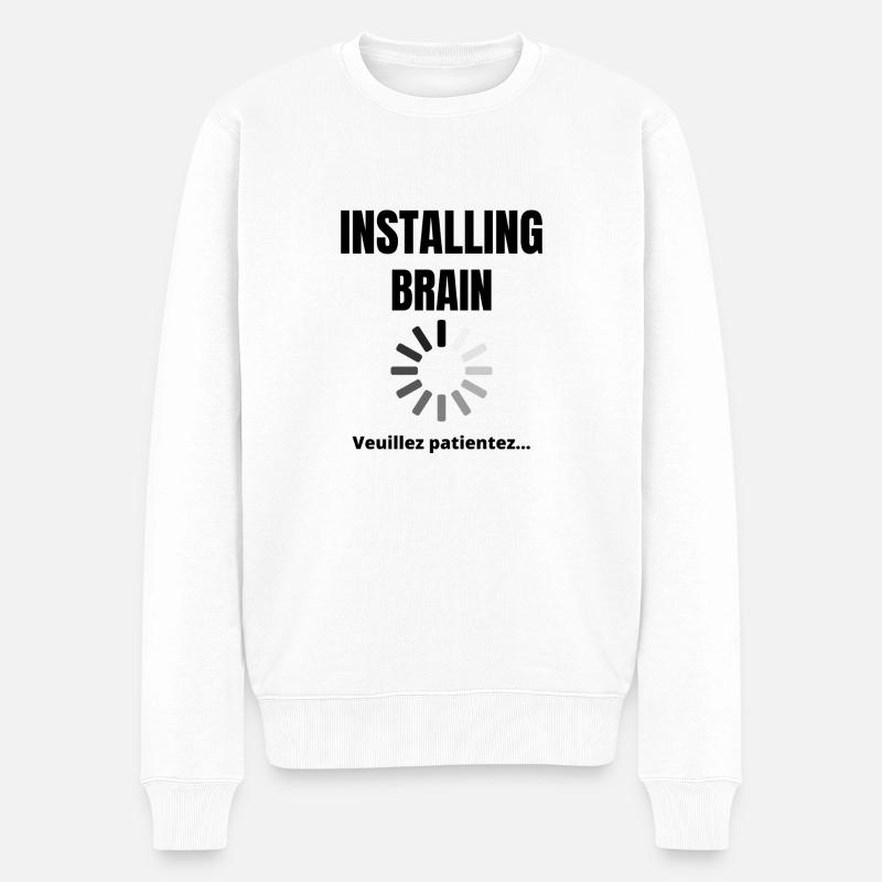 Installing brain - Pull Premium bio Homme - blanc