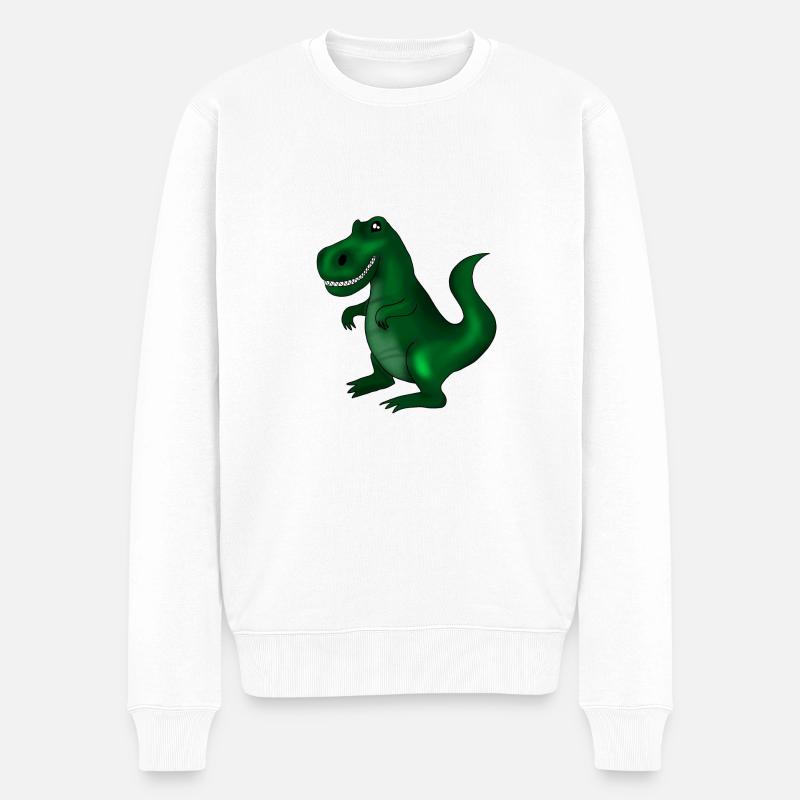 Dinosaurier - Männer Premium Bio Pullover - Weiß
