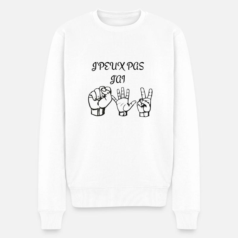 j'peux pas j'ai pierre feuille ciceau - Pull Premium bio Homme - blanc