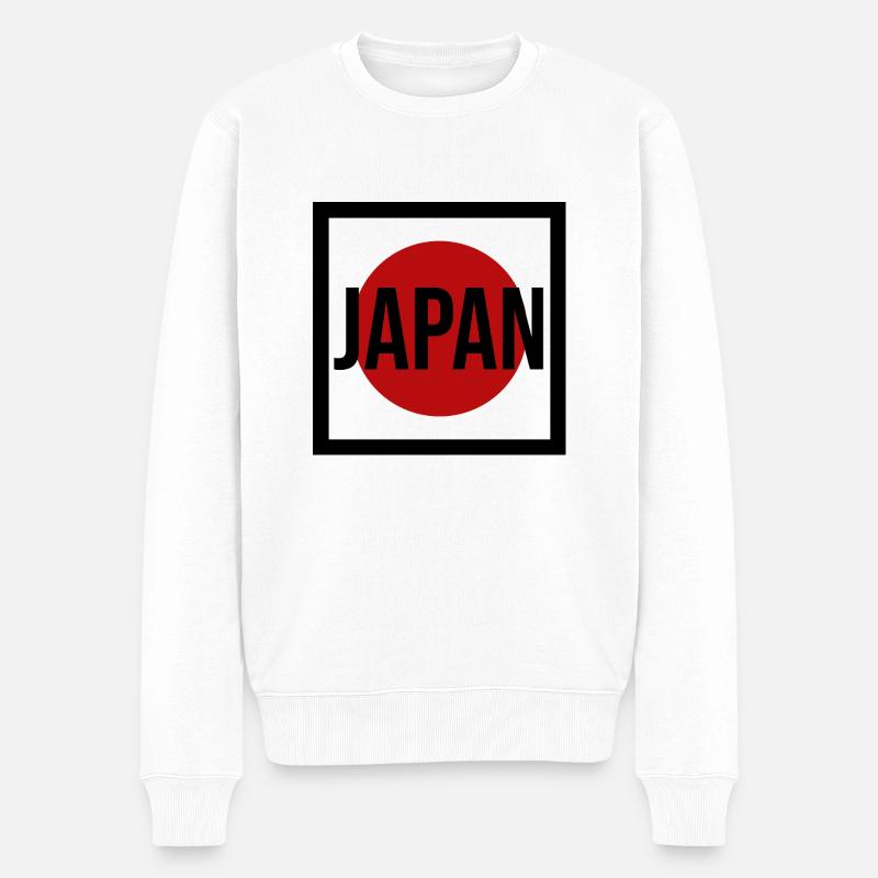 Flaggen Japans - Männer Premium Bio Pullover - Weiß