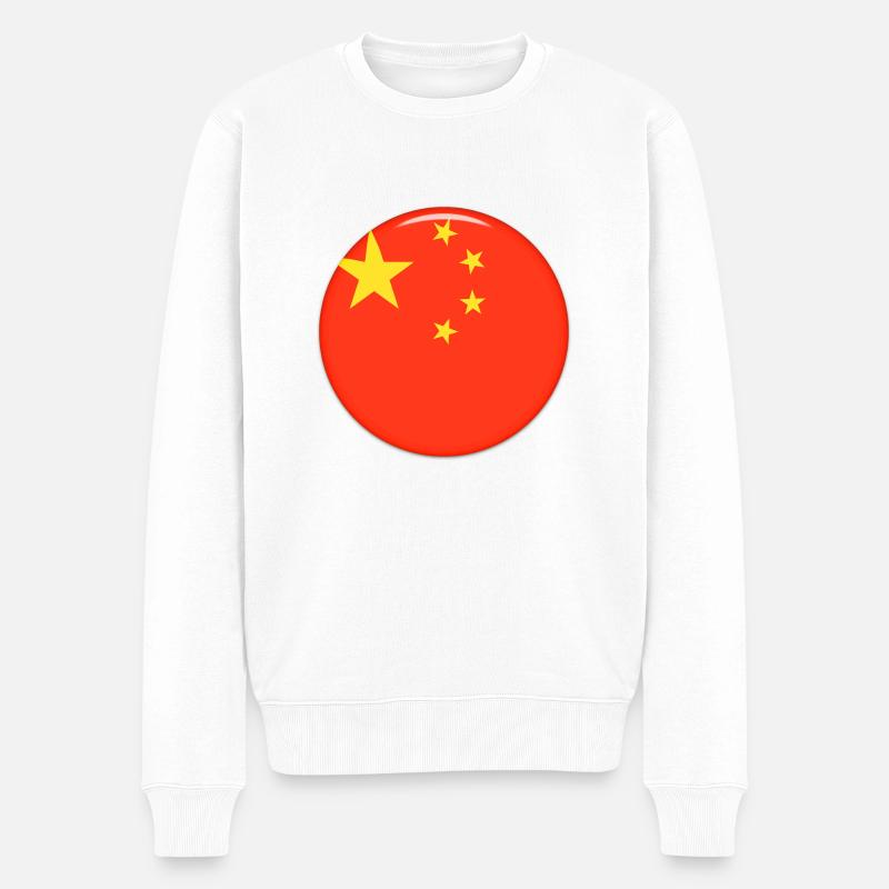 China - Männer Premium Bio Pullover - Weiß