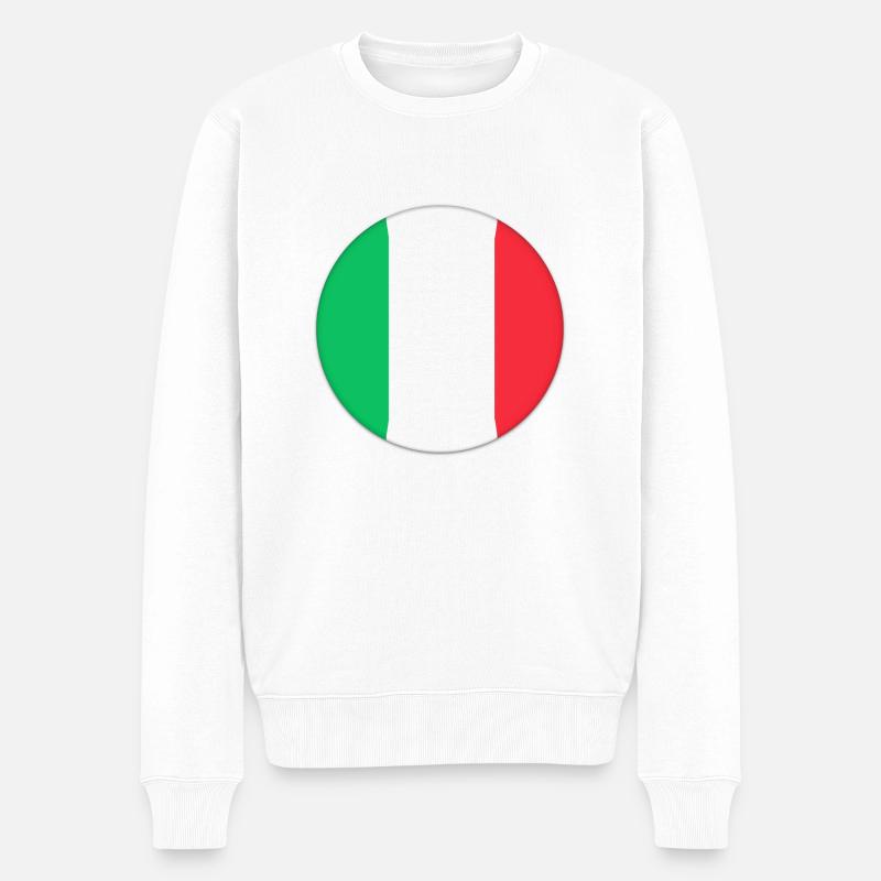 Italy - Männer Premium Bio Pullover - Weiß