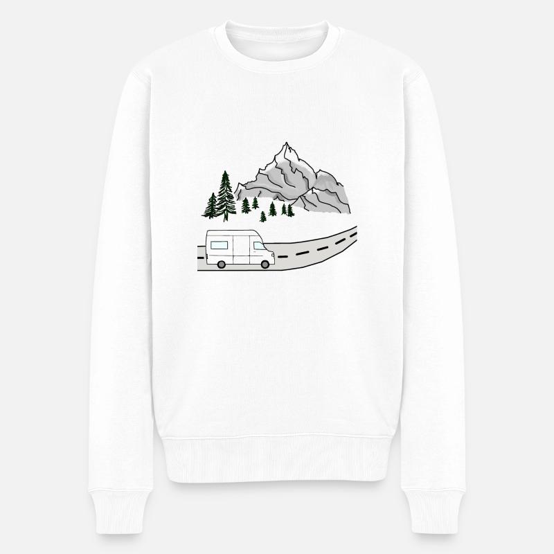 VAN LIFE VANLIFER NOMADS - Männer Premium Bio Pullover - Weiß
