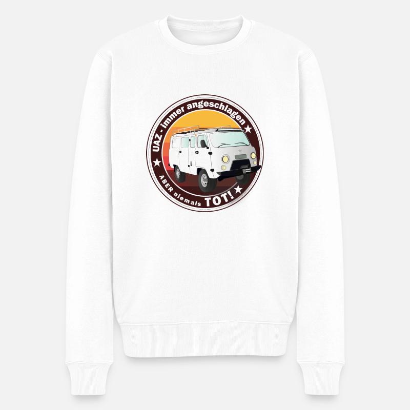 UAZ - immer angeschlagen aber niemals tot - Männer Premium Bio Pullover - Weiß