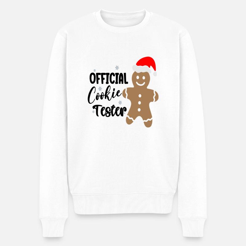 Weihnachten Geschenk Plätzchen cookie - Männer Premium Bio Pullover - Weiß