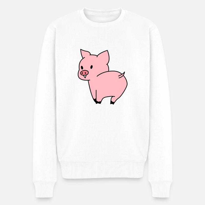 Süßes Schwein - Männer Premium Bio Pullover - Weiß