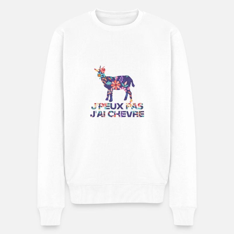 j'peux pas j'ai chèvre - Pull Premium bio Homme - blanc