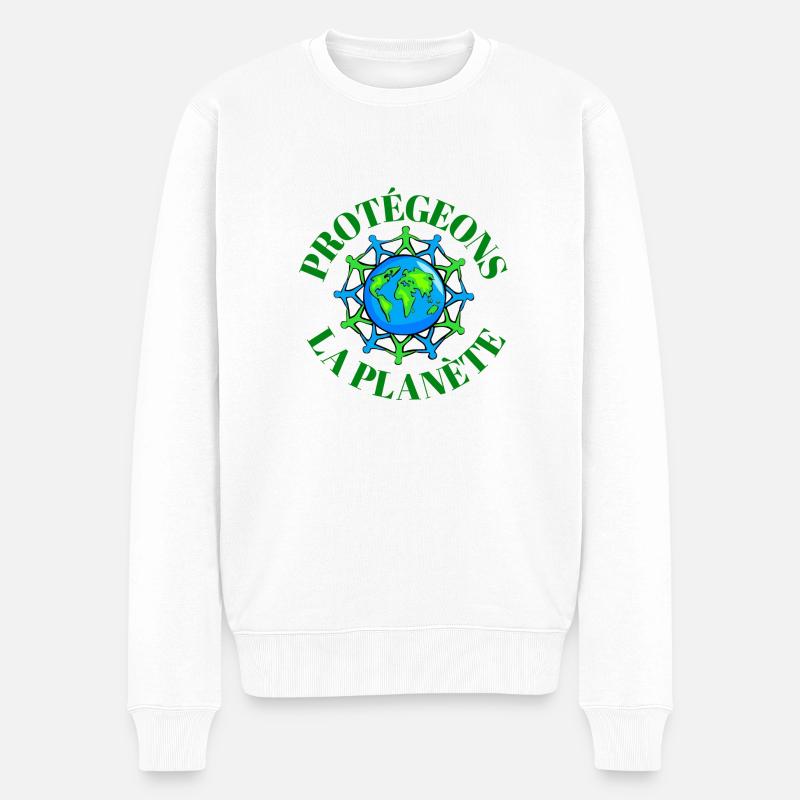 logo protégeons la planète - Pull Premium bio Homme - blanc