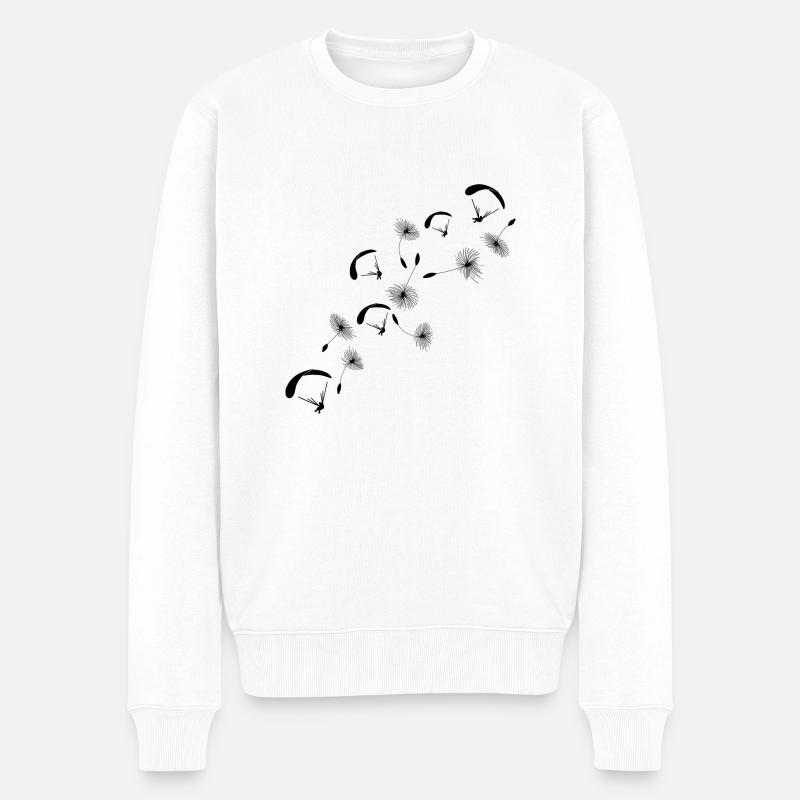 Parapente Pissenlit dent-de-lion - Pull Premium bio Homme - blanc