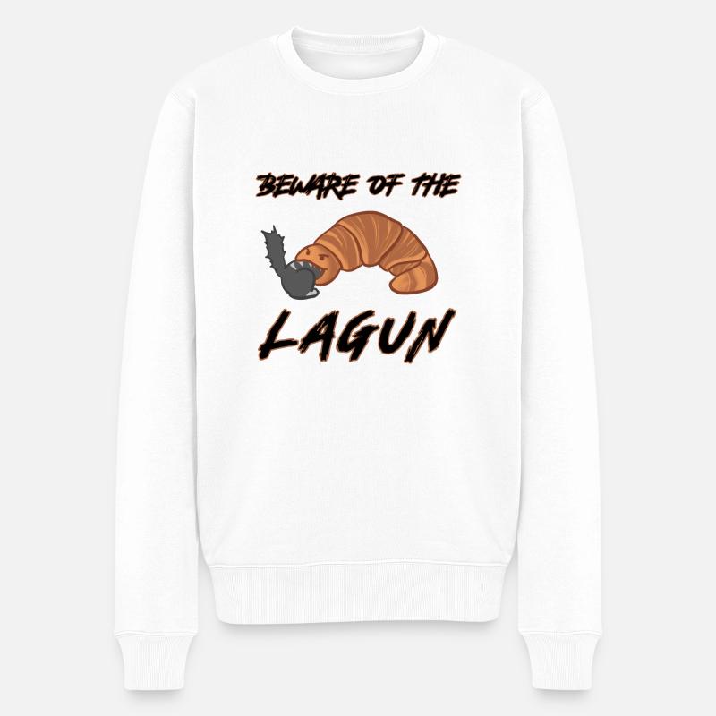 Beware der Lagune - Männer Premium Bio Pullover - Weiß