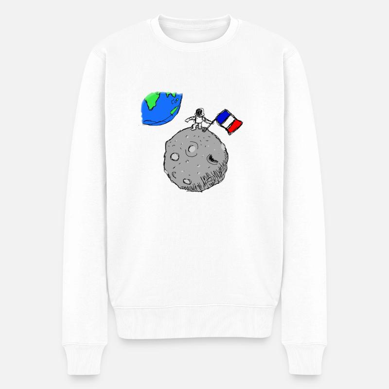 ASTRONAUTE LUNE - Pull Premium bio Homme - blanc