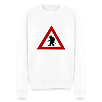 Troll-Gefahrenzeichen - Männer Premium Bio Pullover - Weiß - Vorne - Thijin (182cm)