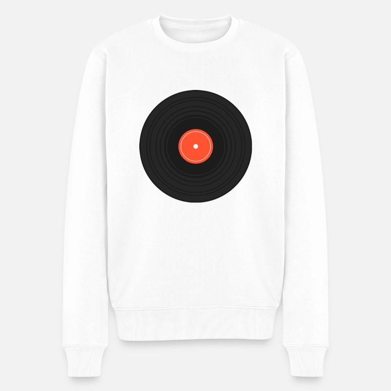 Vinyl-Schallplatte - Männer Premium Bio Pullover - Weiß