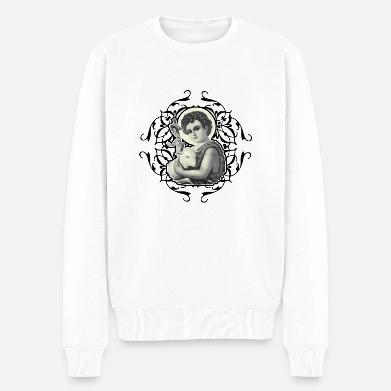 Johannes vom BabySchaf - Männer Premium Bio Pullover - Weiß