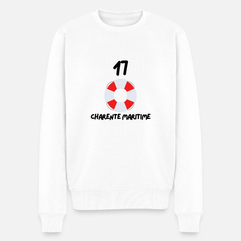 17 Charente Maritime Bouée - Pull Premium bio Homme - blanc