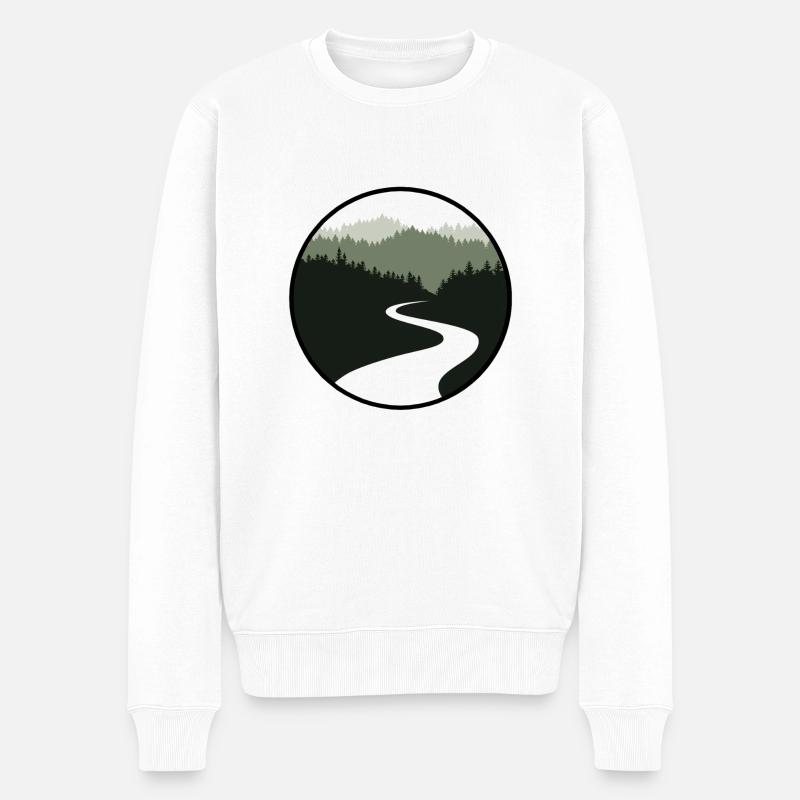 Logo Natur - Männer Premium Bio Pullover - Weiß