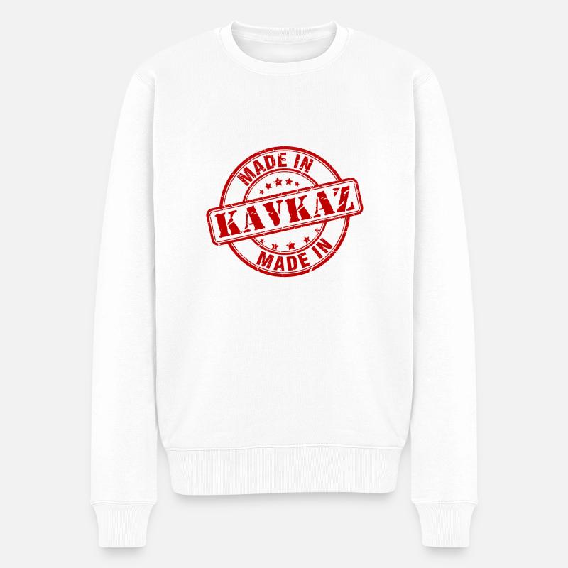 MADE IN KAVKAZ - Männer Premium Bio Pullover - Weiß
