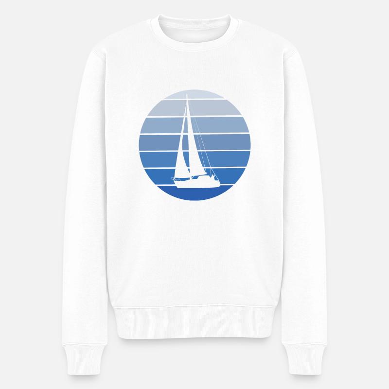 Segeln - Männer Premium Bio Pullover - Weiß