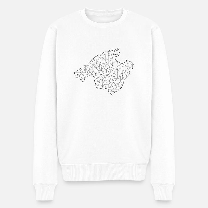 Mallorca Carte Origami - Pull Premium bio Homme - blanc