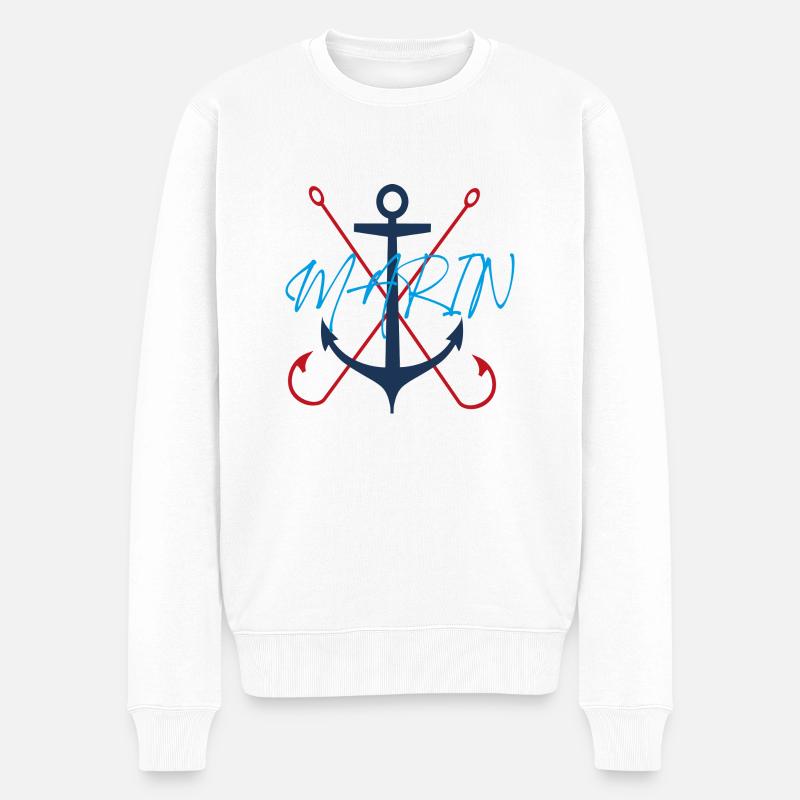MARIN - Pull Premium bio Homme - blanc