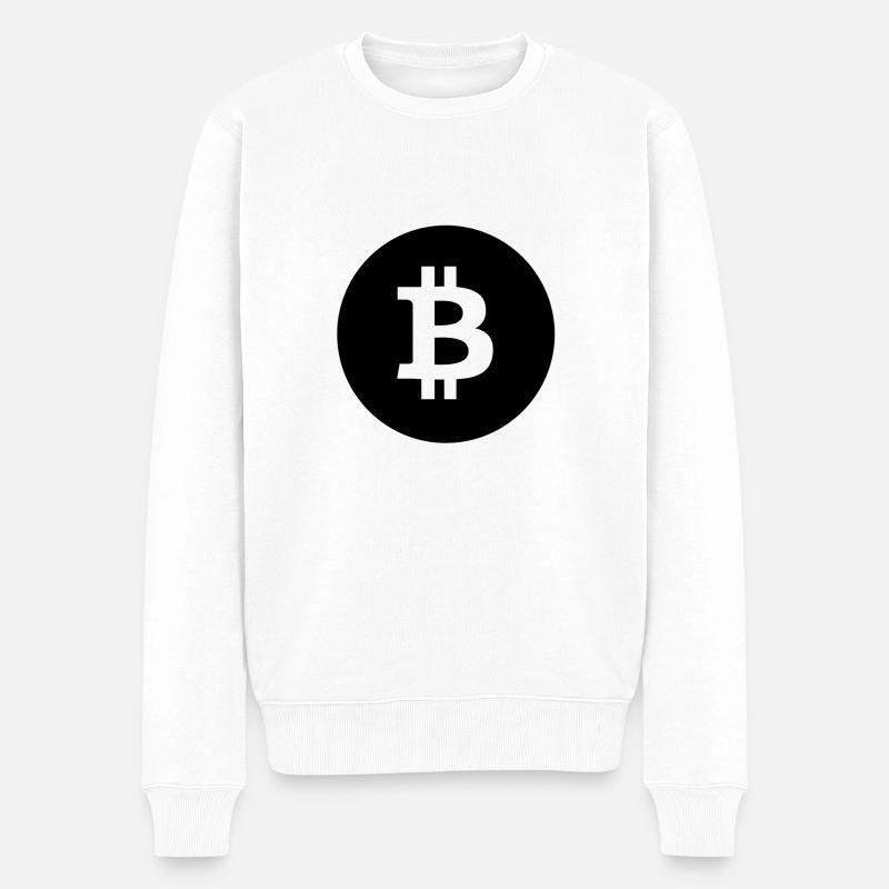 Bitcoin - Männer Premium Bio Pullover - Weiß