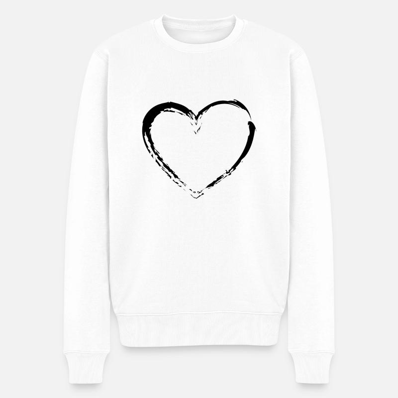 111COEUR 1 - Pull Premium bio Homme - blanc