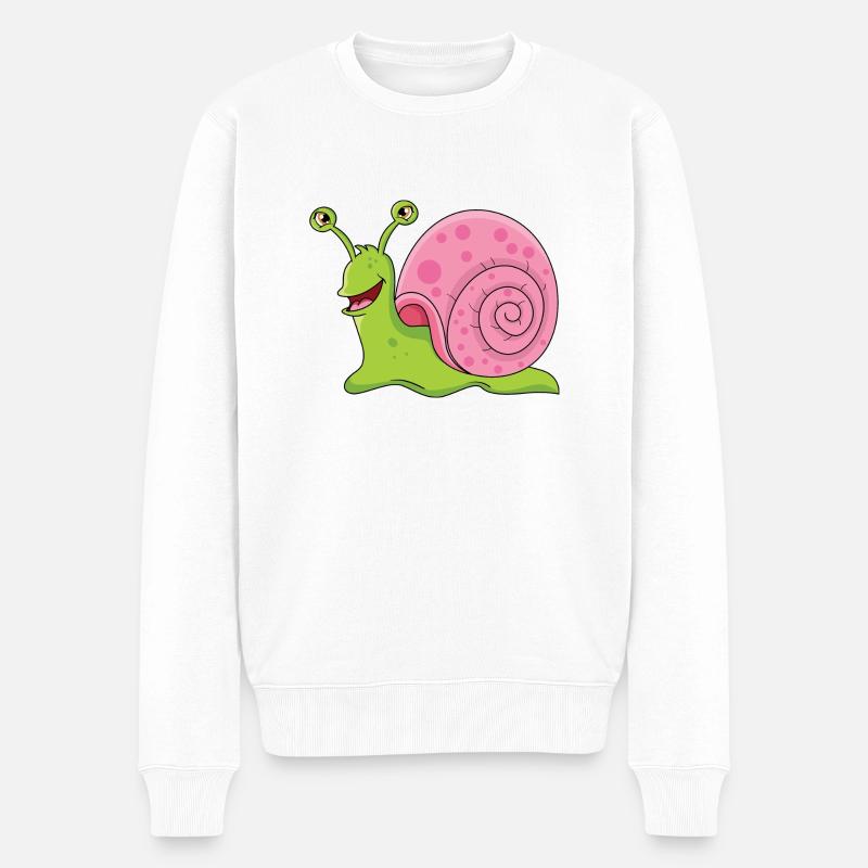Escargot de dessin animé - Pull Premium bio Homme - blanc