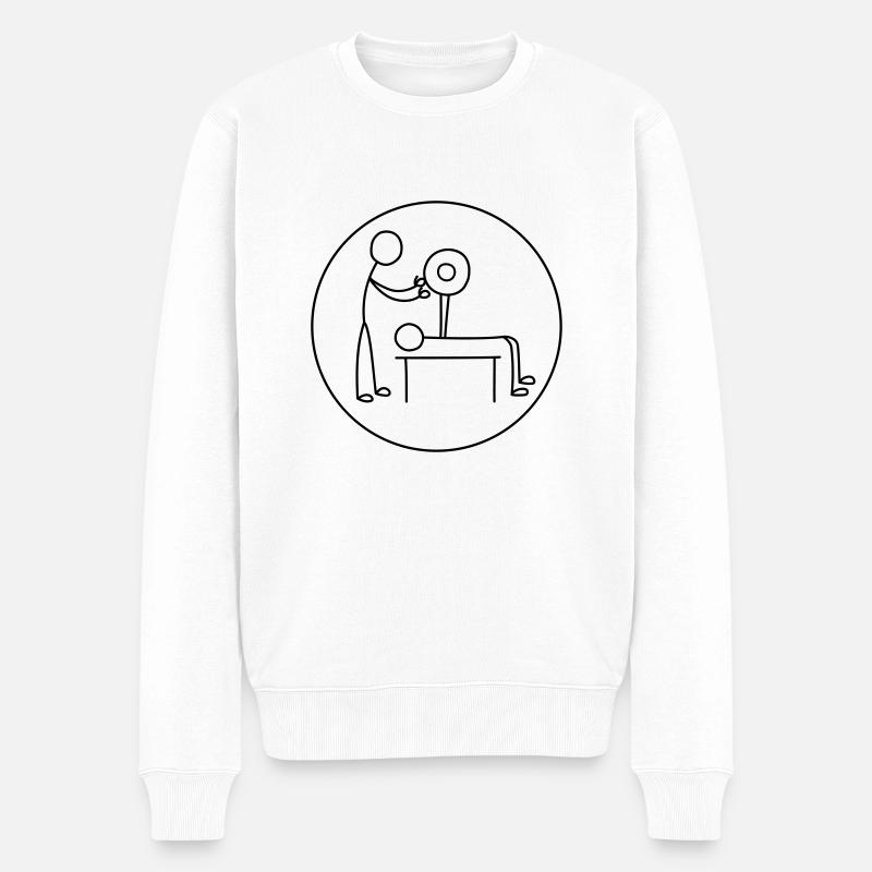 Stick21 levage - Développé couché - Pull Premium bio Homme - blanc