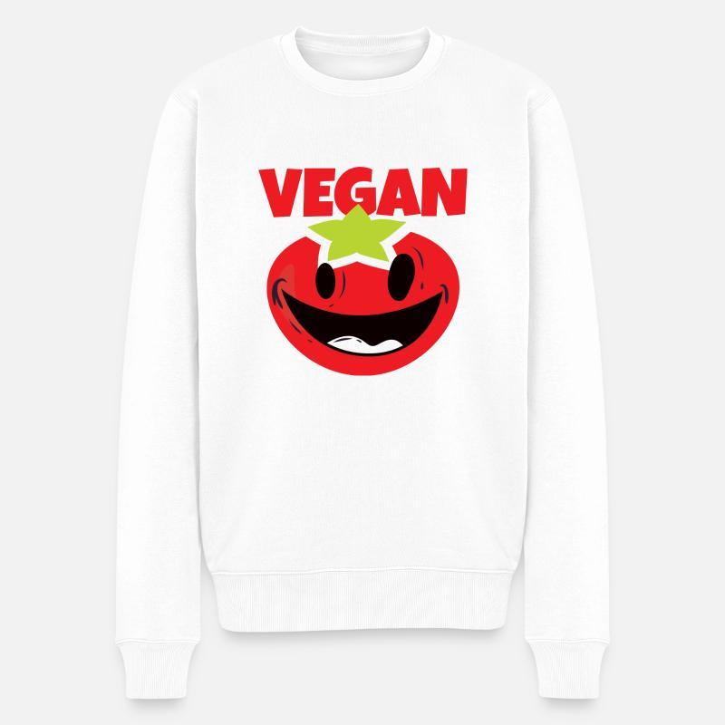 vegan - Männer Premium Bio Pullover - Weiß