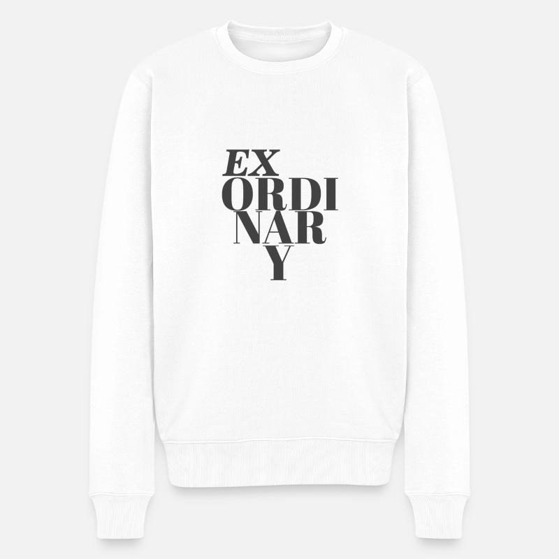 außerordentlich - Männer Premium Bio Pullover - Weiß