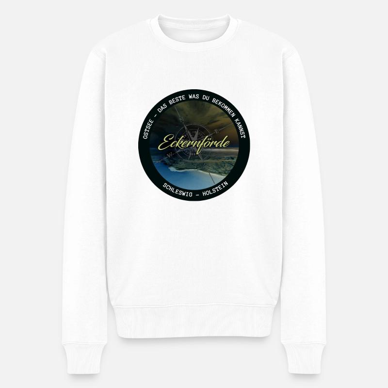 Ostsee - Eckernfoerde - Männer Premium Bio Pullover - Weiß