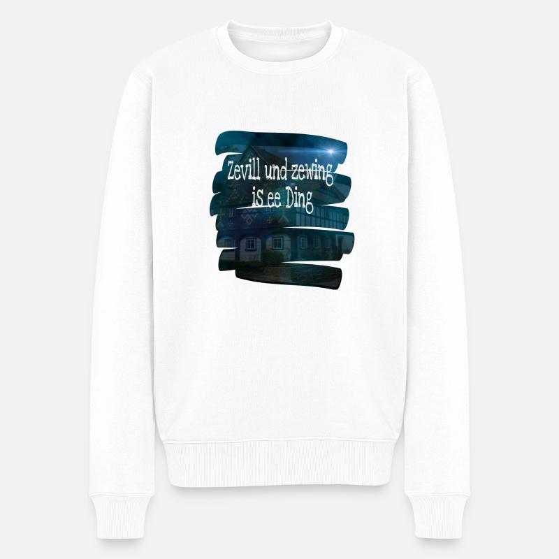 Zevill - Männer Premium Bio Pullover - Weiß