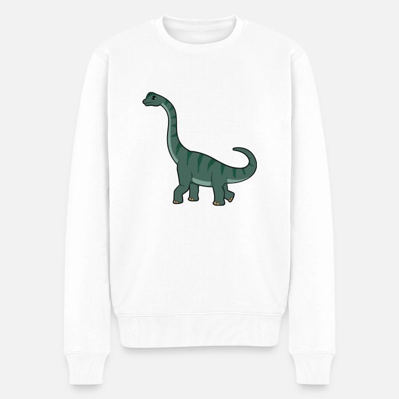 Brachiosaurus - Männer Premium Bio Pullover - Weiß