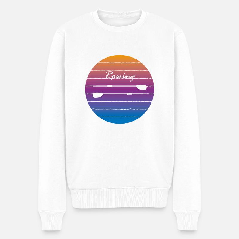 Rowing into the sunset - Männer Premium Bio Pullover - Weiß