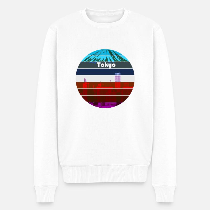 Tokyo - Männer Premium Bio Pullover - Weiß