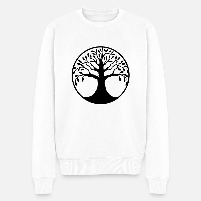 baum des lebens - Männer Premium Bio Pullover - Weiß