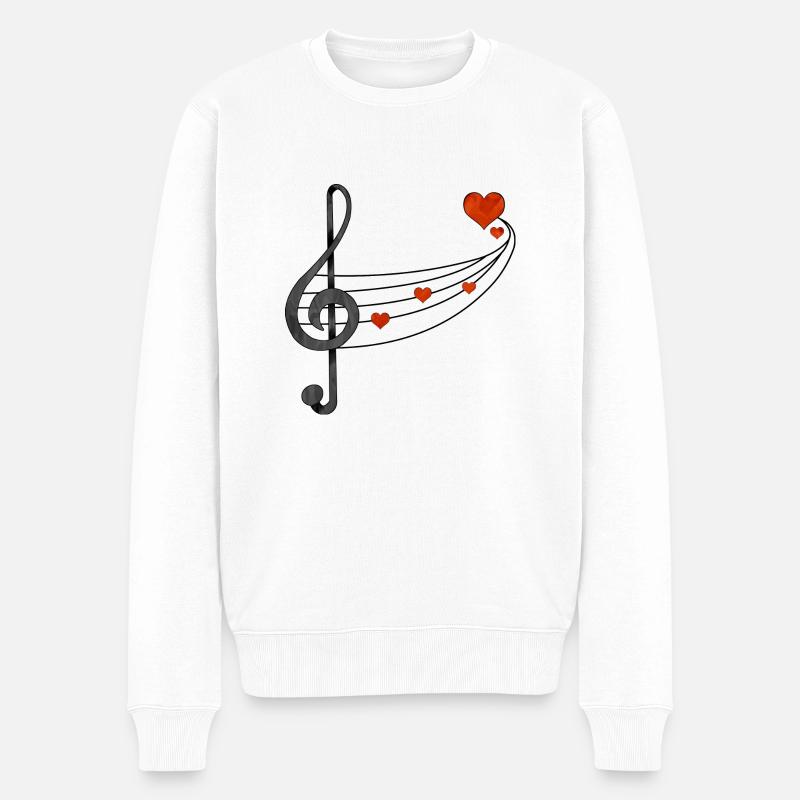 Musik - Männer Premium Bio Pullover - Weiß