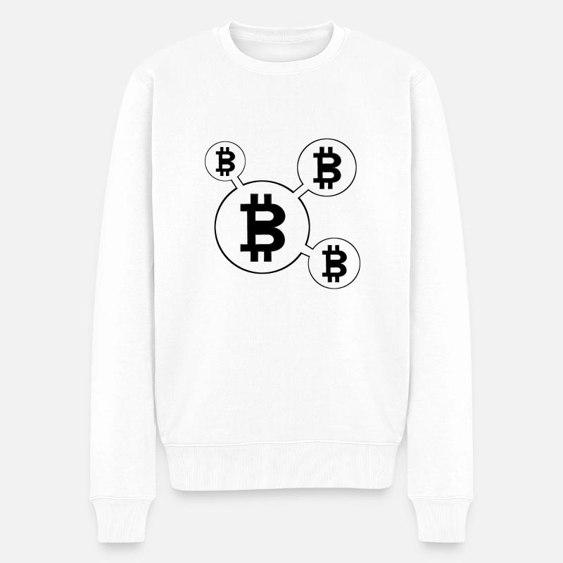 Bitcoin - Männer Premium Bio Pullover - Weiß