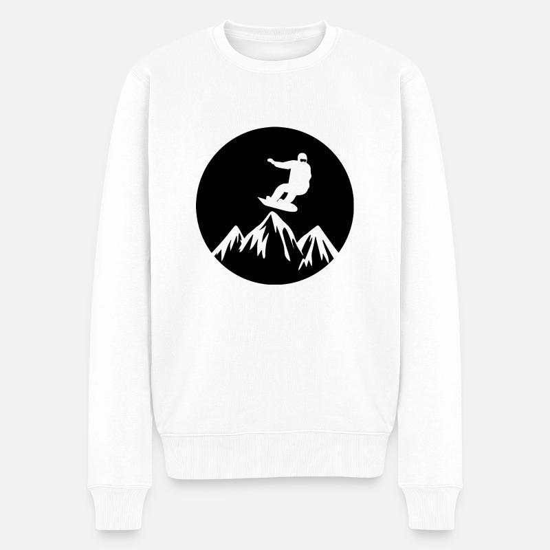 Snowboard Snowboarder - Pull Premium bio Homme - blanc