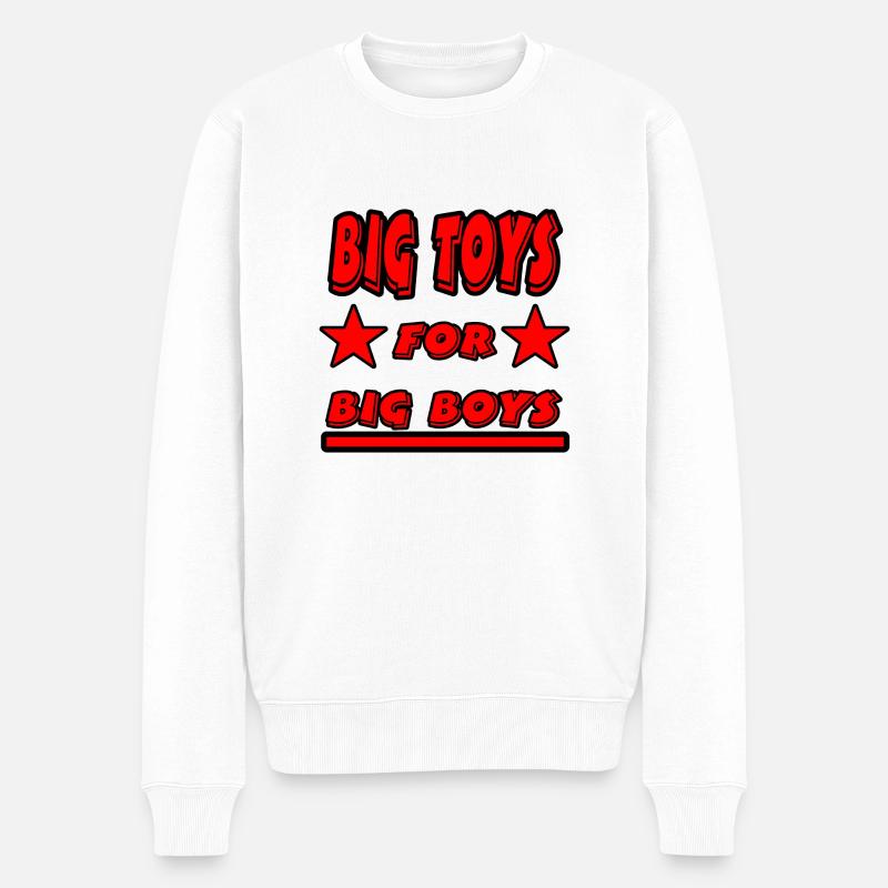 Big Toys - Männer Premium Bio Pullover - Weiß