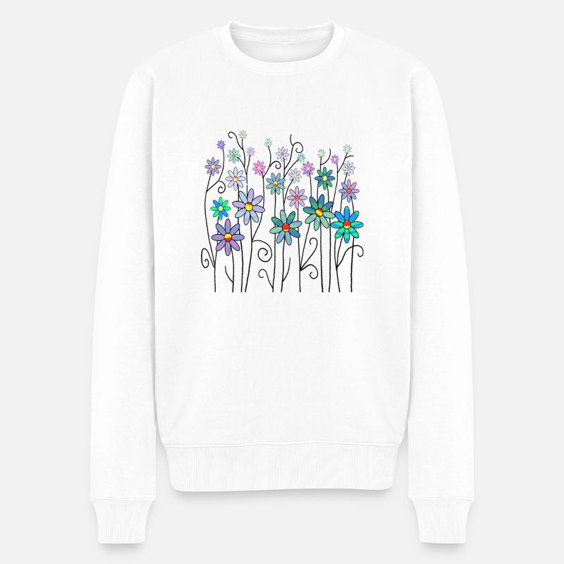 Fleur - Pull Premium bio Homme - blanc