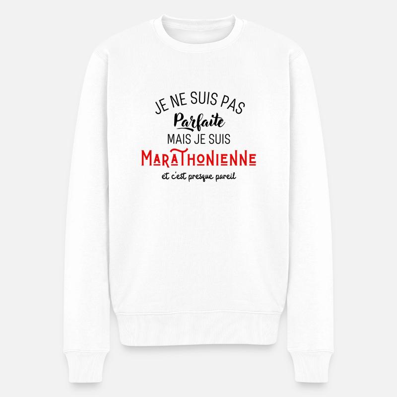 Pas parfaite mais marathonienne - Pull Premium bio Homme - blanc