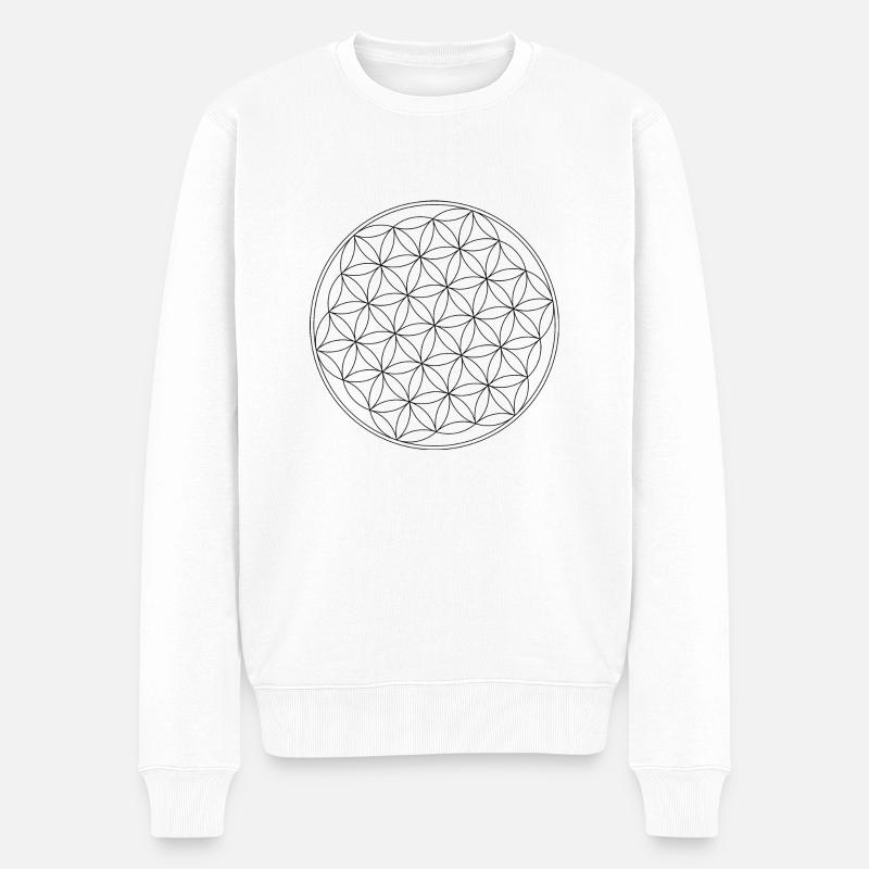 lebensblume - Männer Premium Bio Pullover - Weiß
