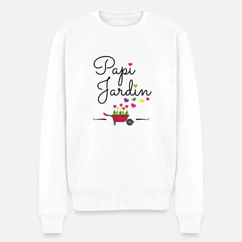 Papi Jardin Idée cadeau original - Pull Premium bio Homme - blanc