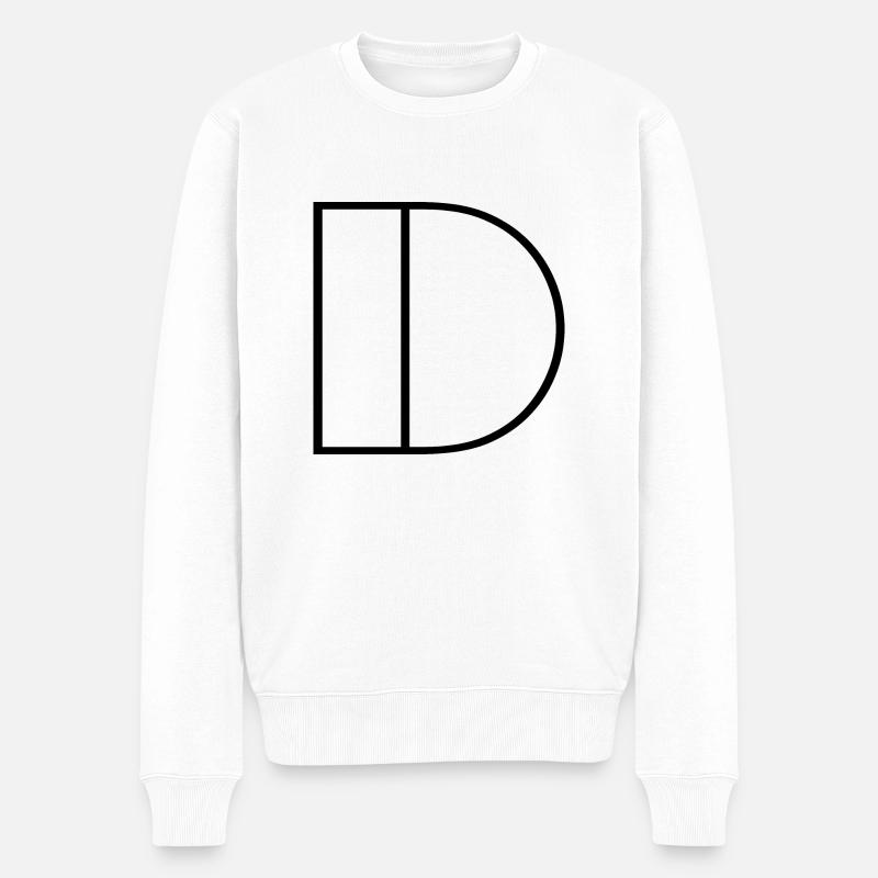 Buchstabe "D" Modern Schwarz - Männer Premium Bio Pullover - Weiß