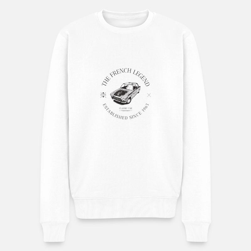  204 FRENCH CAR - Pull Premium bio Homme - blanc