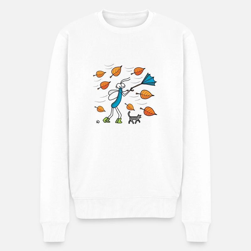 Herbstlaub - Männer Premium Bio Pullover - Weiß